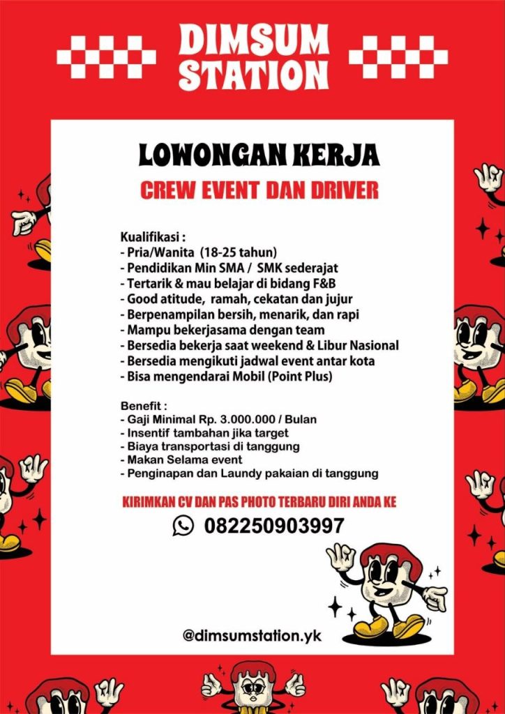 Poster lowongan DIMSUM STATION