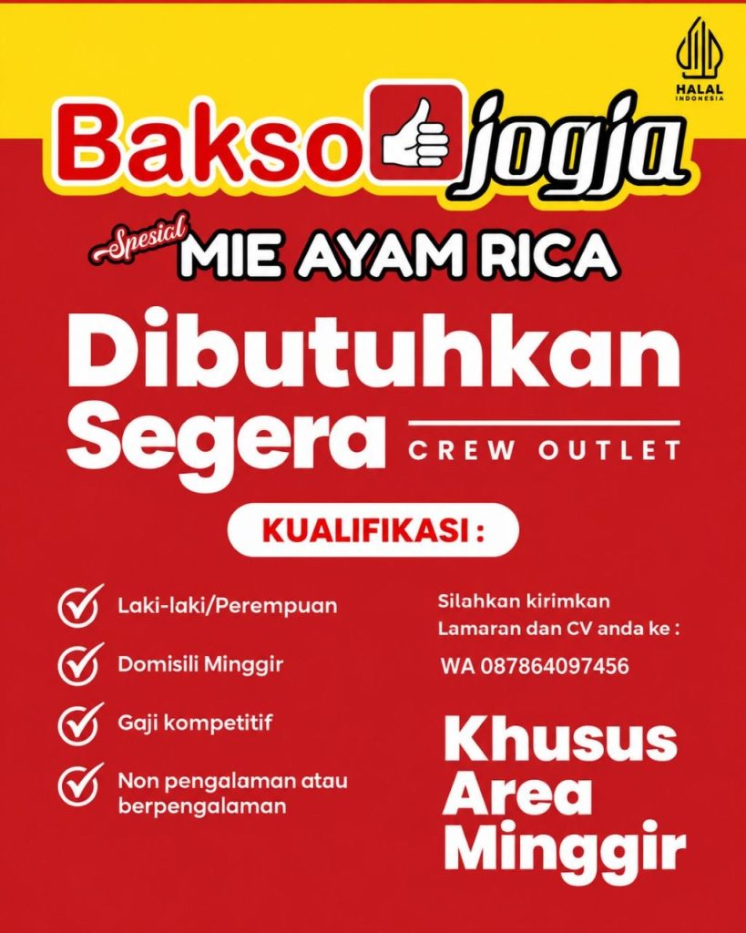 Poster lowongan Bakso Jogja
