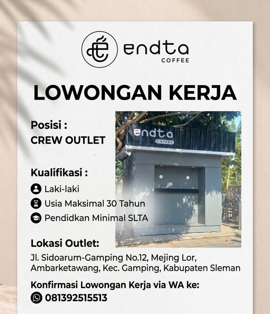 Poster lowongan endta COFFEE