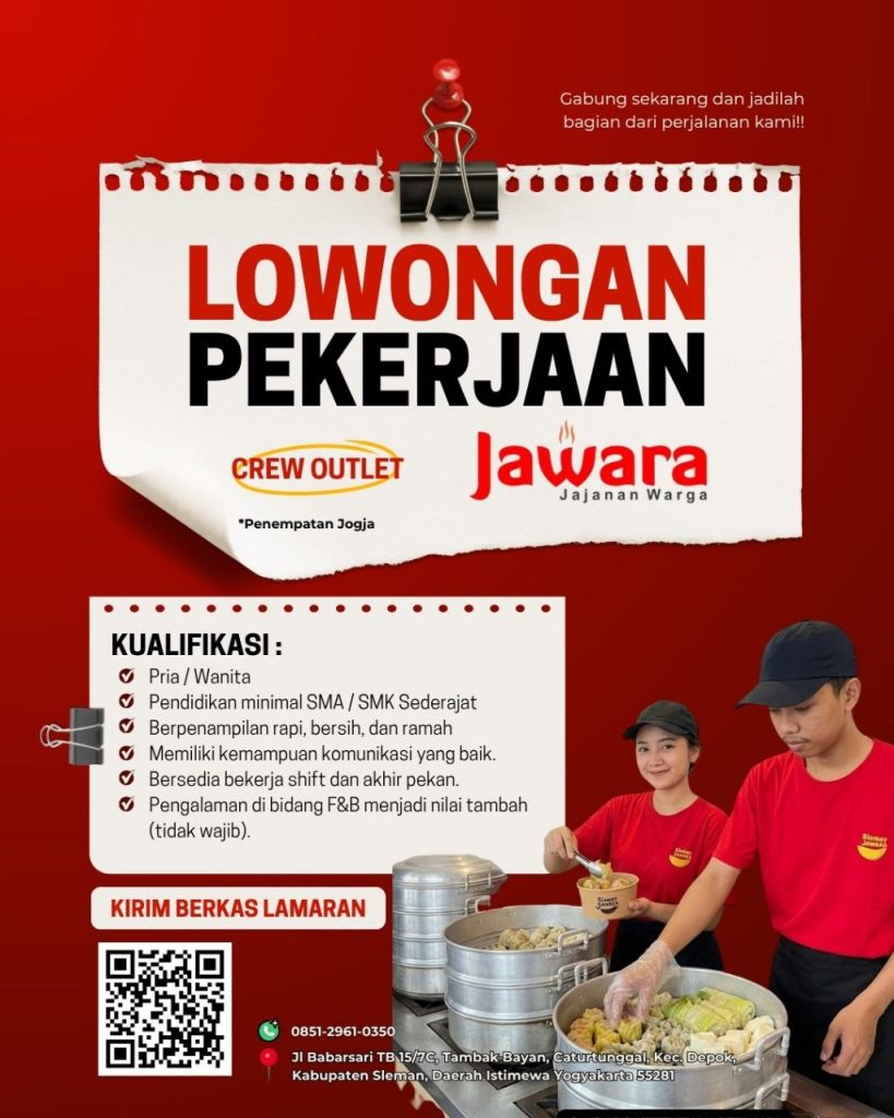 Poster lowongan Jawara Jajanan Warga