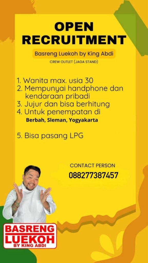 Poster lowongan Basreng Luekoh by King Abdi