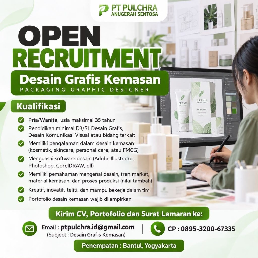 Poster lowongan PT PULCHRA ANUGERAH SENTOSA