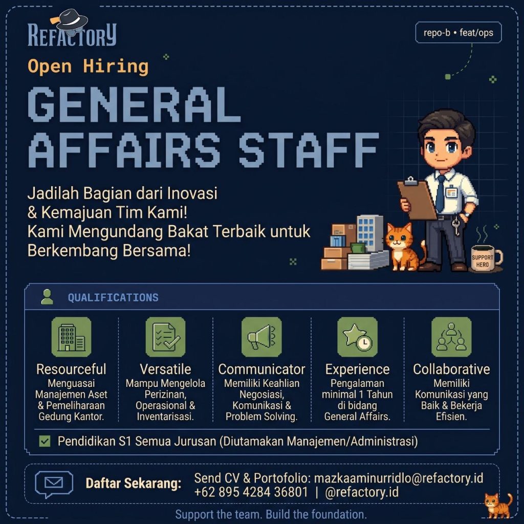 Poster lowongan Refactory