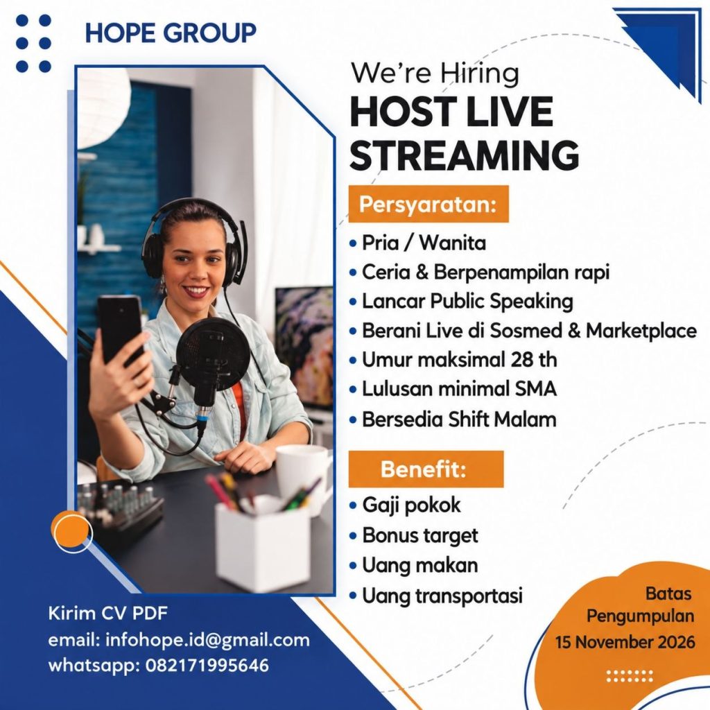 Poster lowongan HOPE GROUP