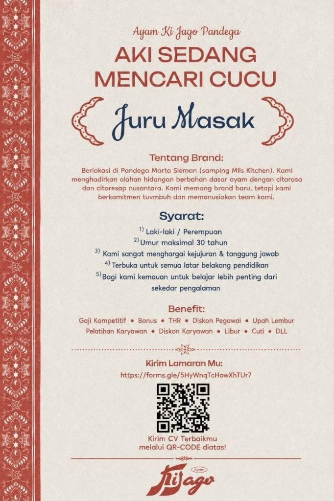 Poster lowongan Ayam Ki Jago
