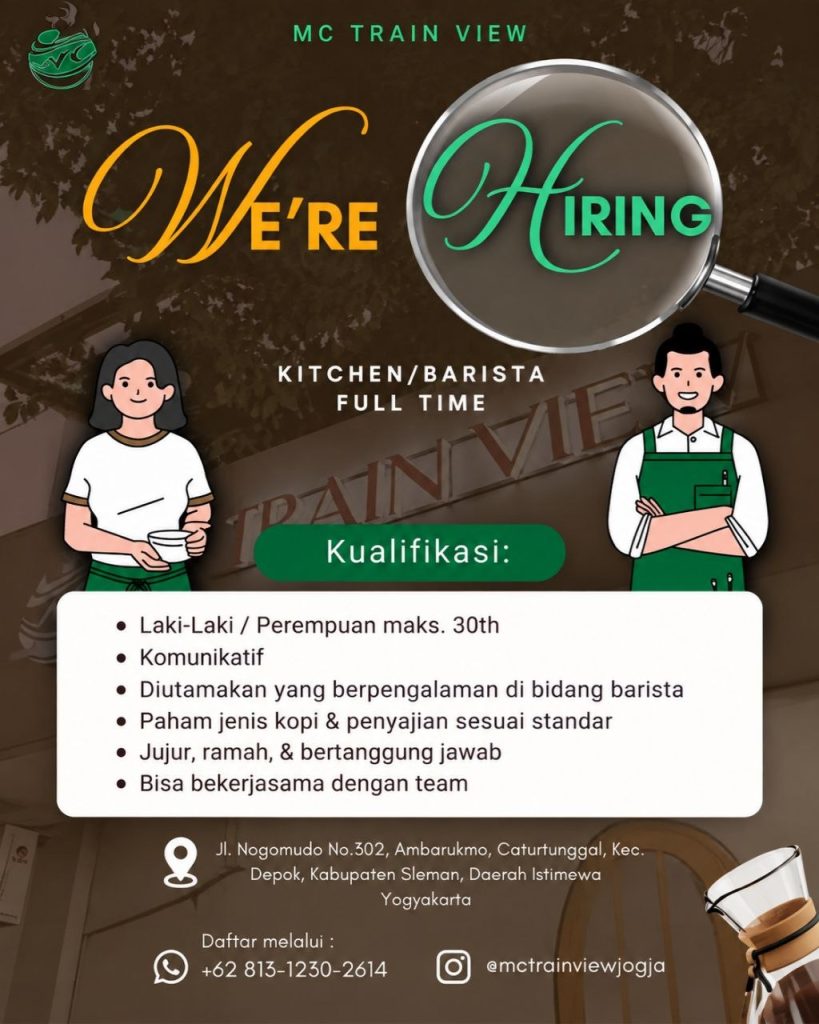 Poster lowongan MC TRAIN VIEW