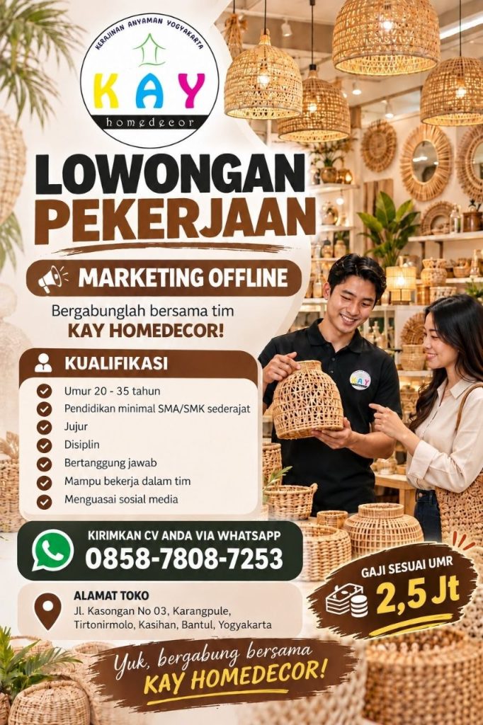 Poster lowongan KAY HOMDECOR