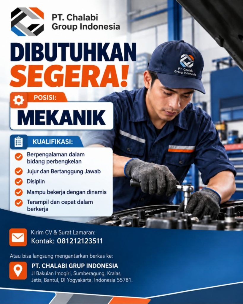 Poster lowongan PT. Chalabi Group Indonesia