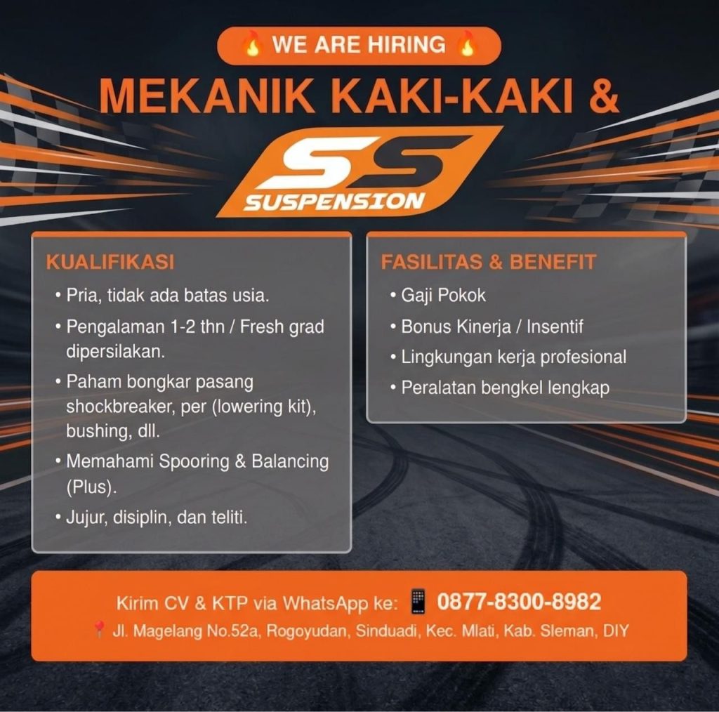 Poster lowongan SS Suspension