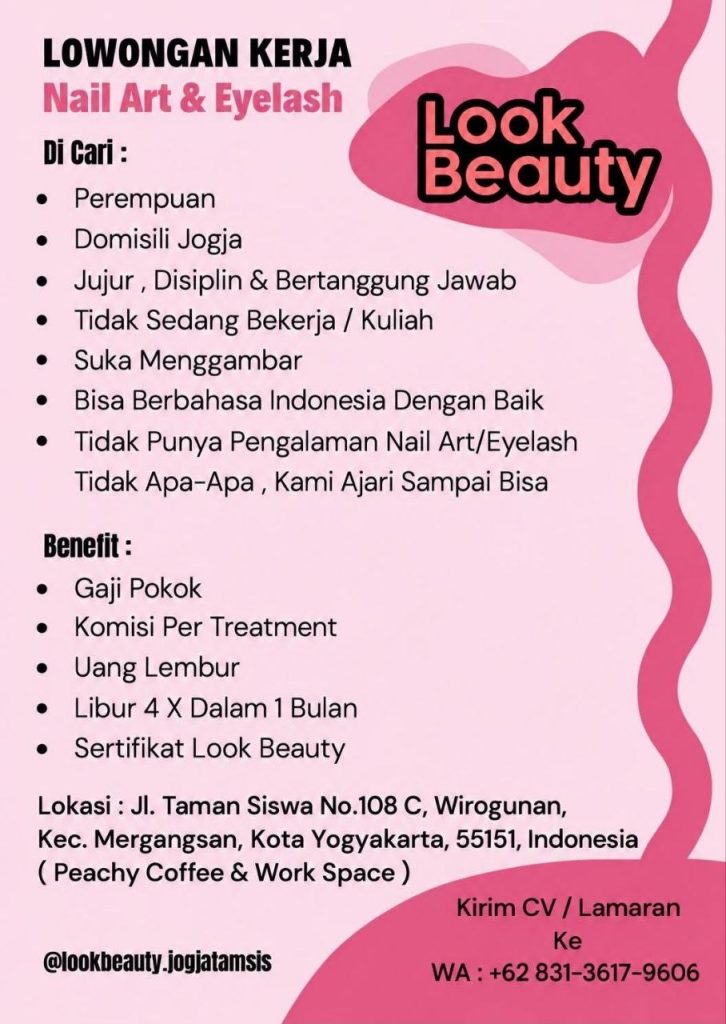 Poster lowongan Look Beauty