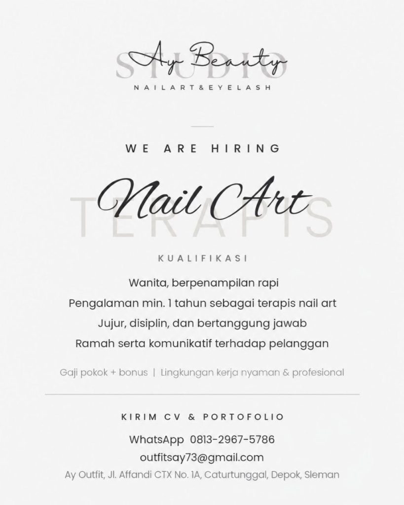 Poster lowongan Ay Beauty