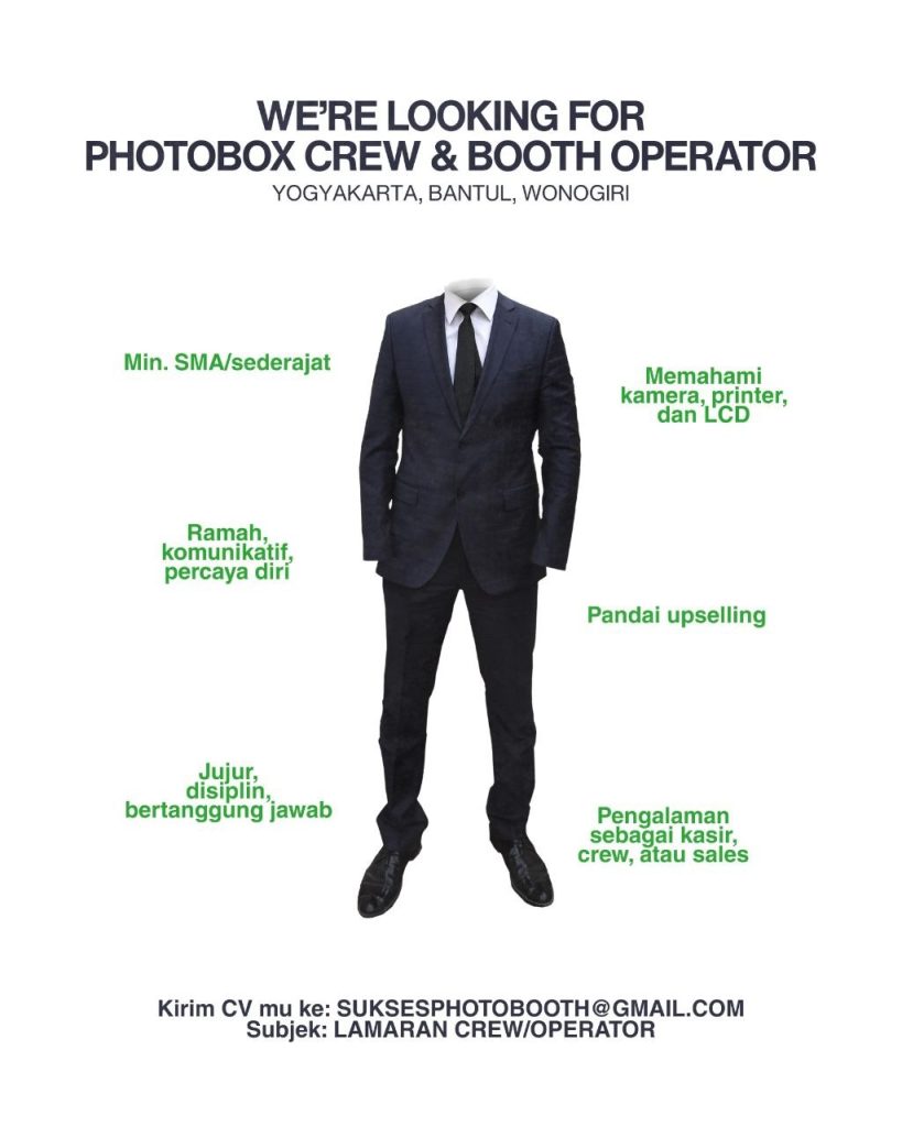 Poster lowongan SUKSES PHOTOBOOTH