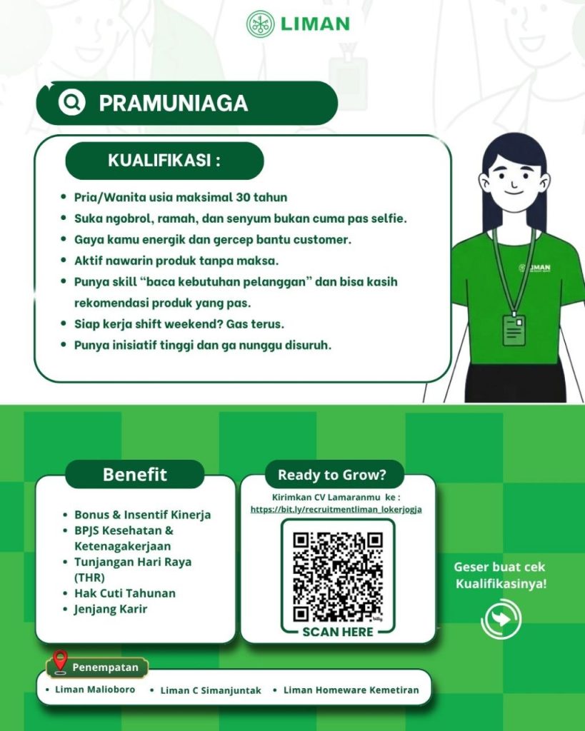 Poster lowongan PT Liman Sukses Ananta
