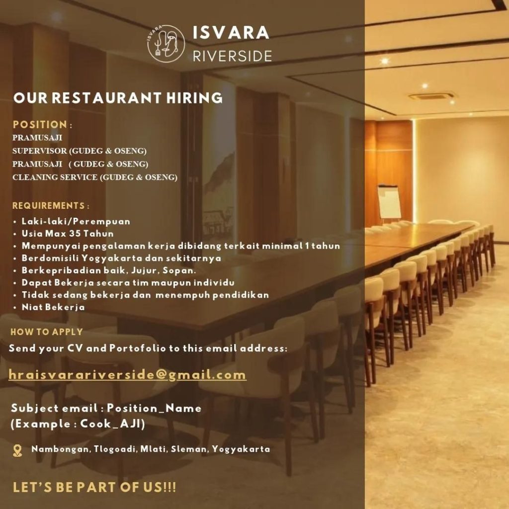 Poster lowongan Isvara Riverside