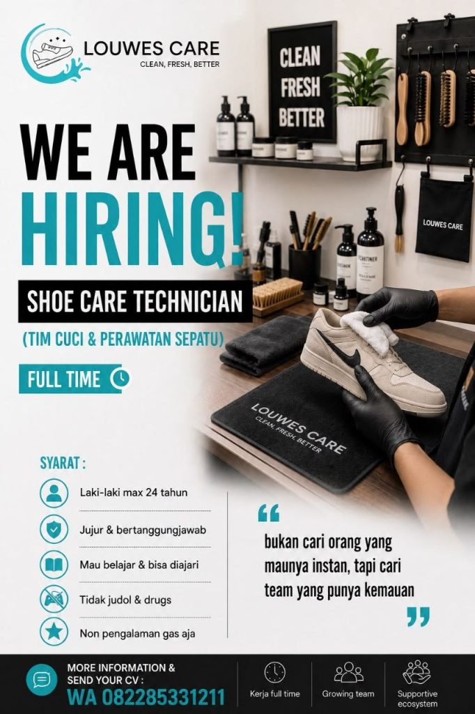 Poster lowongan Louwes Care