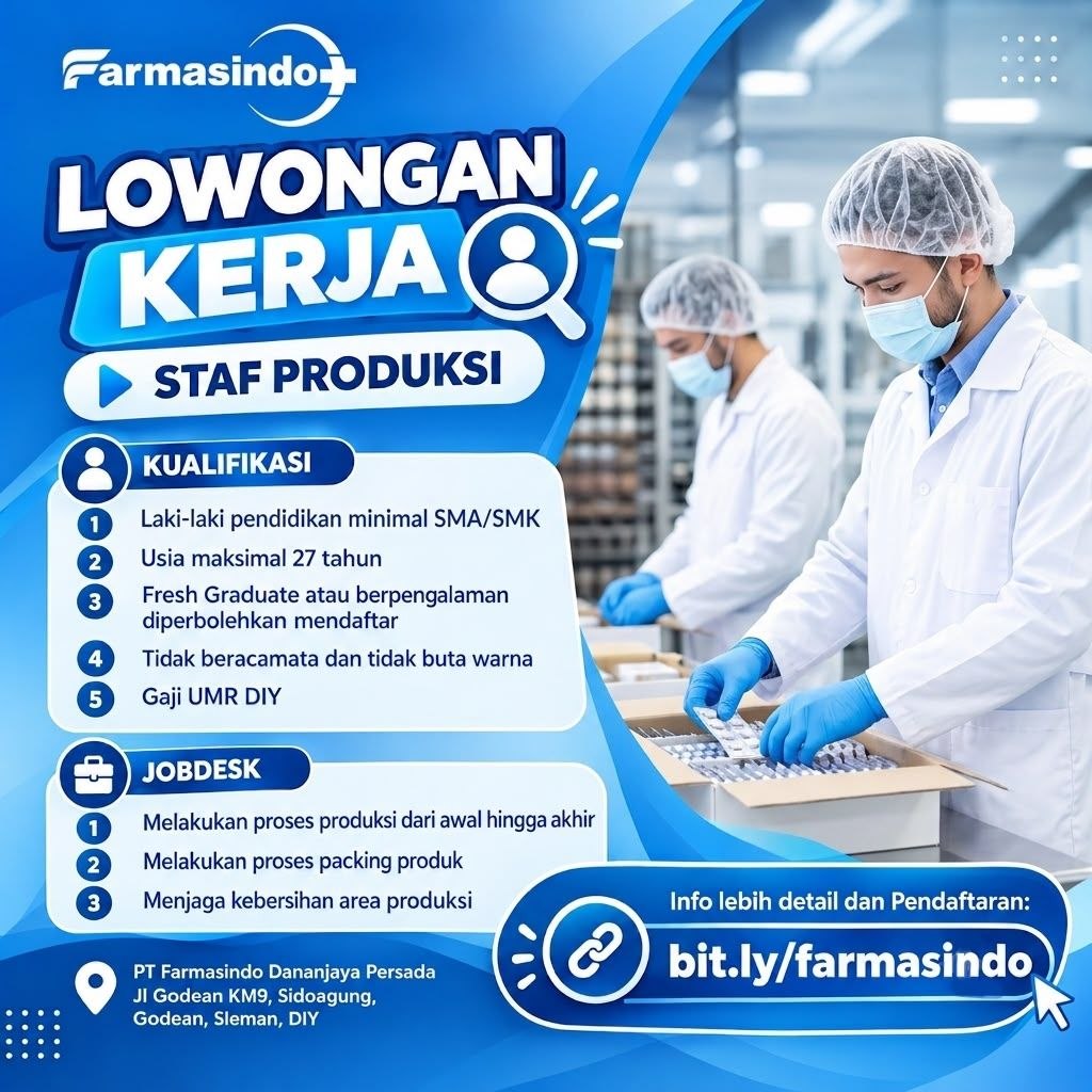 Poster lowongan PT Farmasindo Dananjaya Persada
