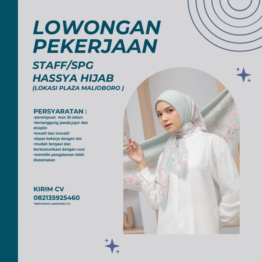 Poster lowongan Hassya Hijab