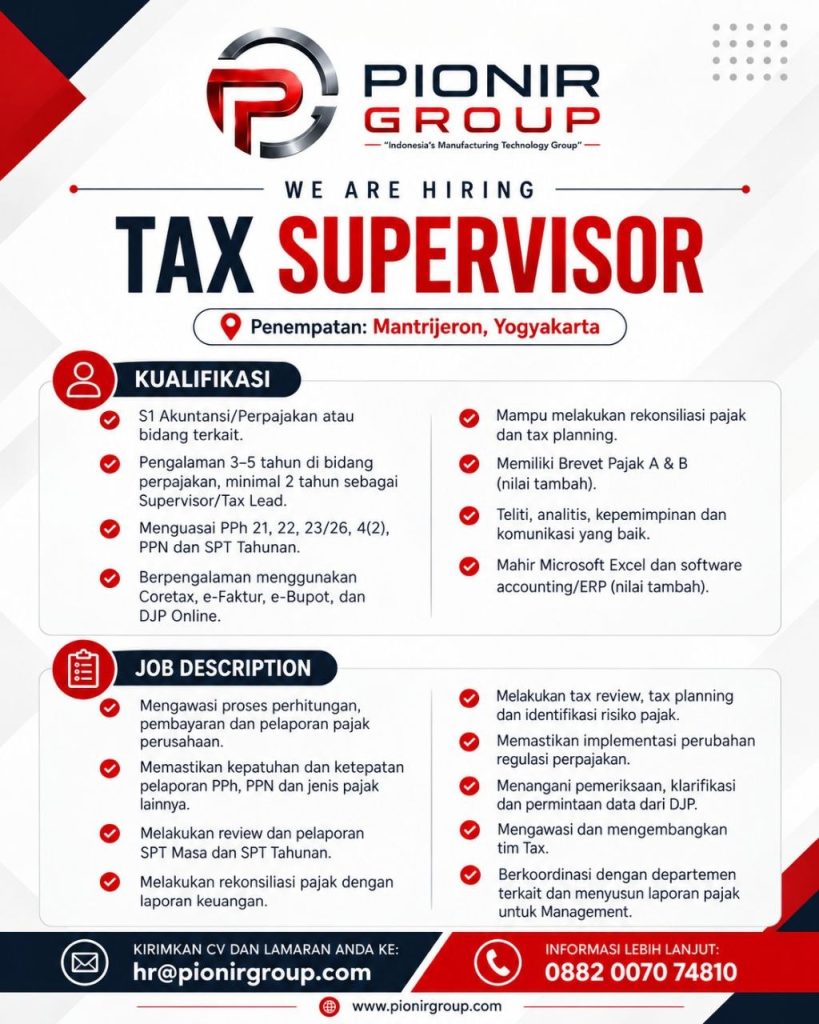 Poster lowongan Pionir Group
