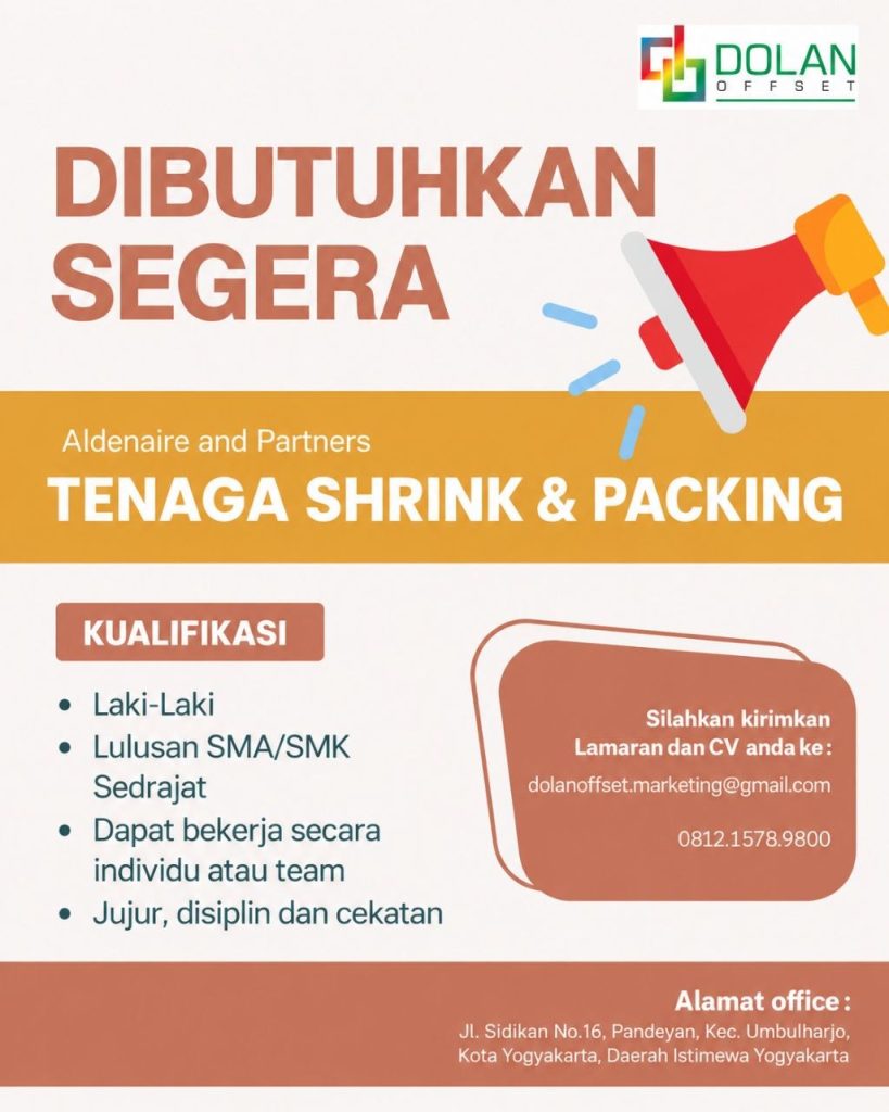 Poster lowongan DOLAN OFFSET