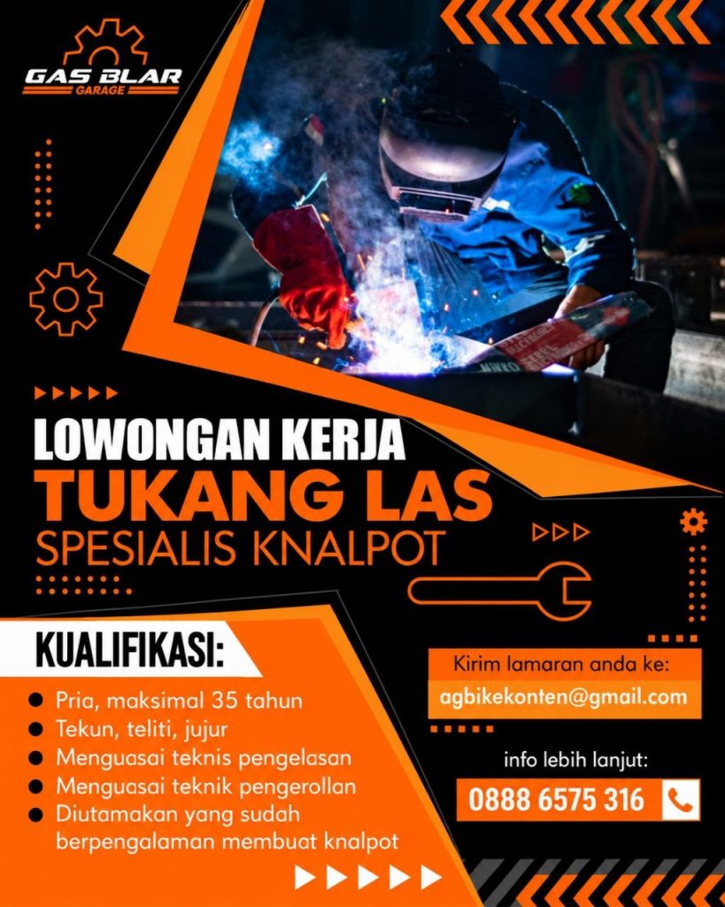 Poster lowongan Gas Blar Garage
